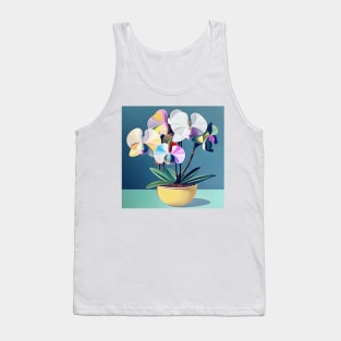 Pastel Orchids in Yellow Vase Tank Top